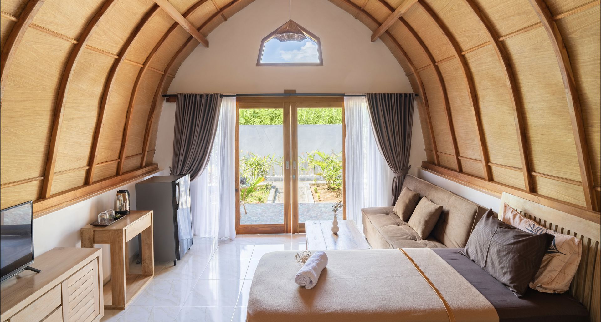 Bed inside the bungalow